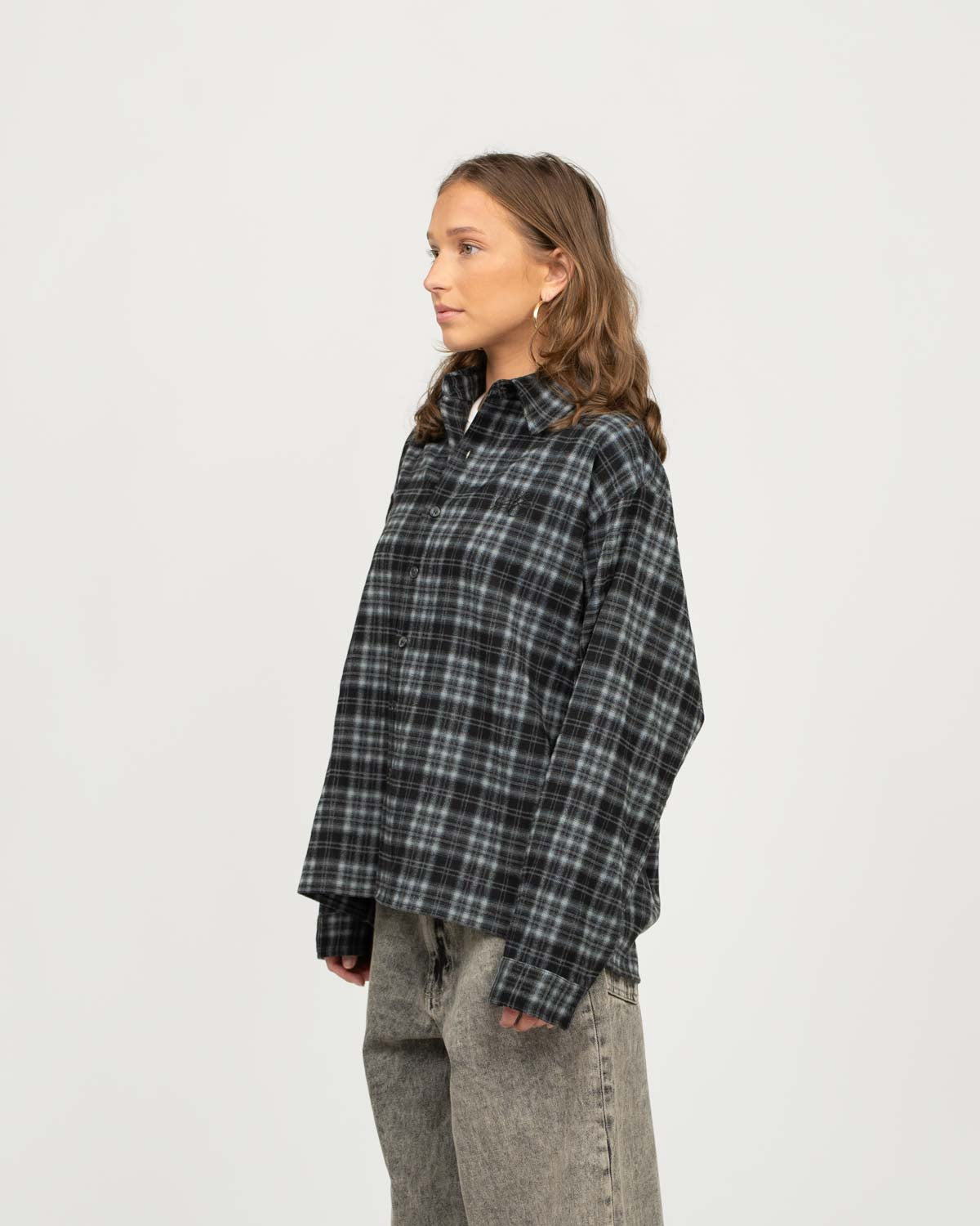 Checkered flannel shirt gray